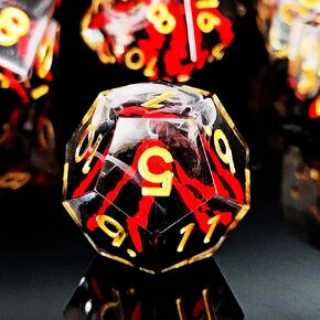 Volcano DND dice Set，Mountain Lava for Dungeons and Dragon RPG Game Polyhedral Dice for Role Playing Game