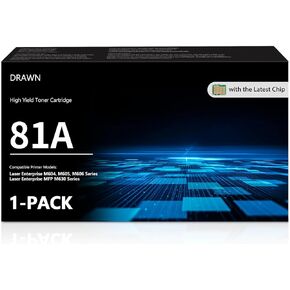 81A Black Toner Cartridge CF281A (with Chip) Black 81X CF281X Compatible Replacement for HP 81A CF281A 81X Work with Laser Enterprise M604 M605 M606 Enterprise MFP M630 Series Printer 1-Pack