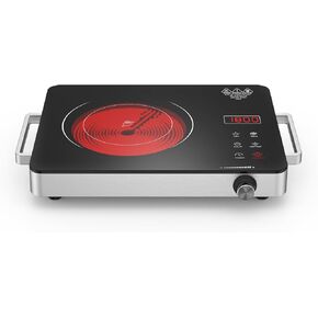 Electric Cooktop Single Burner, 1800W Electric Stove Top Portable, Electric Hot Plate 110v Plug in Countertop,Child Safety Lock,Timer,9 Power Level, Compatible for All Cookware, Induction Cookotp