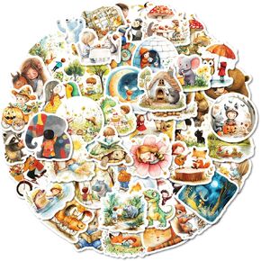 Cute Fairy Tale Stickers for Kids Teens Fantasy Cartoon Stickers Pack 50PCS, Icicrim Vintage Stickers for Water Bottles Scrapbook Journaling Waterproof Vinyl Aesthetic Decals