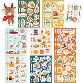 16 Sheets Christmas Stickers for Kids 196pcs Christmas Stickers Crafts for Cards Christmas Gifts for Kids Classroom Stocking Fillers