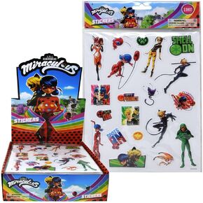 Miraculous Ladybug 1 Reusable Puffy Sticker Sheet, Personalize and Decorate with Ladybug and Cat Noir, Cute Stickers for Girls and Boys