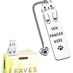 Christmas Stocking Stuffers for Teens Girls, Cute Cat Bookmark Gifts for Book Lovers, Cat Lovers Gifts for Women Men Cat Mom Dad, Book Reading Accessories, School Supplies Gifts for Teacher Students