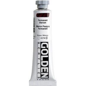 Heavy Body Acrylics by GOLDEN, Permanent Maroon, 2 fl. oz. Tube, Professional Acrylic Paint, Transparent