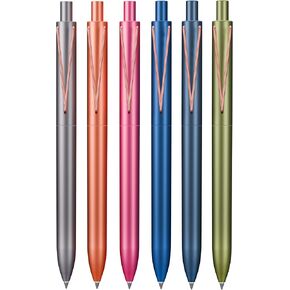 Mr. Pen- Retractable Gel Pens, 6 Pack, Black Ink Gel Pens Fine Point 0.5mm, Metallic Dark Vintage Barrels, Fast Dry, Retractable Pens, Gel Ink Pens, Aesthetic Pens for Journaling Fine Tip Pens