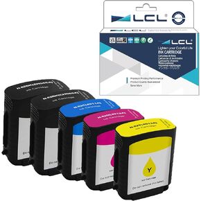 LCL Compatible Ink Cartridge Replacement for HP 82 CH565A C4911A C4912A C4913A 510 (2Black Cyan Yellow Magenta 5-Pack)