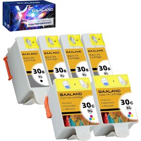 Compatible Kodak 30 XL Ink Cartridges Combo Kodak 30B 30C Ink (4 Black, 2 Color) Use for Kodak Printer ESP 3.2, C110, C310, C315, Office 2150, Office 2170, Hero 3.1 Hero 5.1 Series