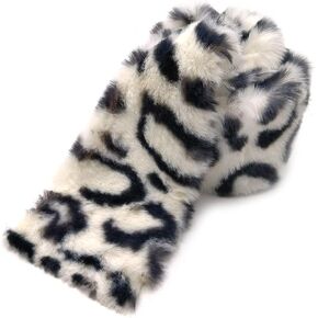 Craft Trim Faux Fur Ribbon Handmade Materials Thin Fur Fabric Precut Roll for Art Work DIY Decoration Accessory 8cm （Black&White）