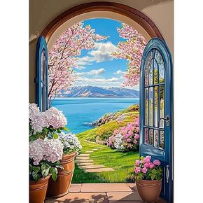 UMOART Landscape Diamond Painting Kits - Door Diamond Art Painting Kits for Adults, 5D Diamond Painting Kits Gifts, Full Drill Diamond Painting 30x40cm for Home Decor