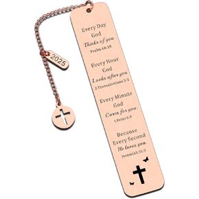 2025 Bible Bookmark, Easter Basket Stuffers, First Communion Gifts for Girls, Christening Baptism Gifts for Girl, Confirmation Gifts for Teen Girls Boys, Christian Birthday Gifts for Women Girls