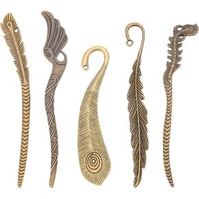SUNNYCLUE 12Pcs Vintage Bookmarks Metal Antique Bronze Alloy Hairpin Stripe Bookmarks Chinese Style Dragon Phoenix Book Marks Smart Animal Fox Bookmarkers Assorted Retro Bookmark Blanks for Bookworm