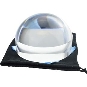 YOCTOSUN 3.8 Inch Acrylic Paperweight Reading Magnifying Glass 5X Dome Magnifier Optical Half Ball Lens with Gift Box and Polishing Pouch (95mm)