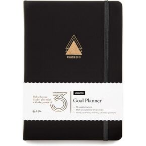 Yop & Tom Undated Goal Planner - Power of 3 - The Weekly Productivity Planner To Help You Smash Any Goal - Perfect for Fitness, Coaching, Work and Personal - Forest Green