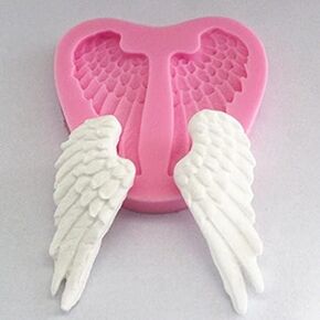 Wings Silicone Fondant Mold Chocolate Polymer Clay Mould (Pink)