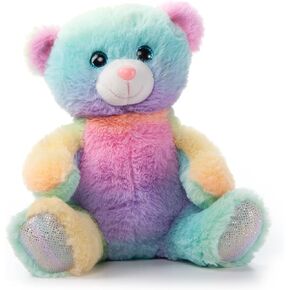 The Petting Zoo Bear Stuffed Animal Plushie, Ombrez Animals, Rainbow Zoologee Bear Plush Toy 9 inches