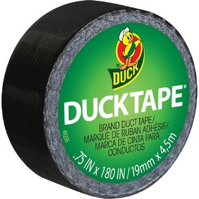 Duck Tape Mini Roll Black 19mm x 4.5m. Repair, craft, personalise, decorate and educate