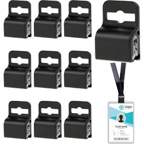 Molain Black Gripper حامل بطاقات المشابك، 10/20 قطعة من البلاستيك حامل بطاقة ممغنطة بطاقة الهوية حامل شارة آمن لسمك قياسي معرف شارة البطاقة الذكية CAC بطاقة رقاقة بطاقة ممغنطة (10)