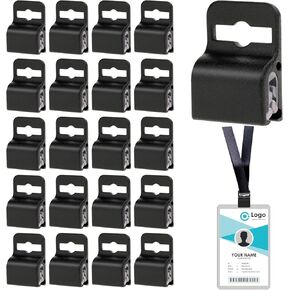 Molain Black Gripper Card Holder Clamps, 10/20Pcs Plastic Swipe Card Holder ID Card Secure Badge Holder for Standard Thickness ID Badge Smart Card CAC Card Chip Swipe Card (10)