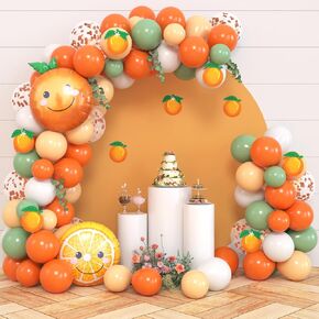 Little Cutie Baby Shower Decorations Orange Balloons Arch Garland Kit Foil Balloons Champaign Gold Confetti Balloons & Clementine Cutouts & Tools for Birthday Decorations Wedding Party Supplies