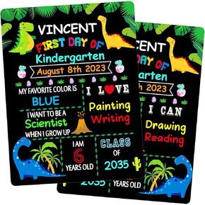 WaaHome First and Last Day of School Board 9''X12'' First Day of School Sign Double Sided My 1st Day of Kindergarten Preschool Chalkboard Sign for Kids Girls Boys Back to School Photo Prop Supplies