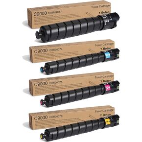 C9000 High Capacity Toner Cartridge (4-Pack, 1BK/1C/1M/1Y) - 106R04077 106R04074 106R04075 106R04076 for Xerox VersaLink C9000 Printer(31400 Pages)