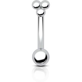 COCHARM G23 تيتانيوم 16 جرام أقراط كروية ثلاثية للنساء والرجال من الفولاذ الجراحي ثقب المجوهرات 16 جرام من الفولاذ المقاوم للصدأ حلقات الحاجب 8 مم مجوهرات ثقب الحاجب الملولبة داخليًا
