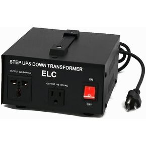 ELC T-5000 5000-Watt Voltage Converter Transformer - Step Up/Down - 110V/220V - Circuit Breaker Protection [3-Years Warranty]
