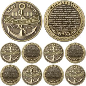 12 Pcs Us Navy Challenge Coins 1.77 Inch Navy Commemorative Coin Military Challenge Coin Navy Core Values Coins Veterans Coins Gifts for Military Soldiers Veterans Gifts