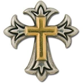 Tandy Leather Endearing Cross Concho 1-1/8" x 1-1/4" (32 mm) 7796-10