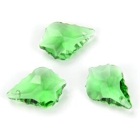 20pcs Czech Faceted Crystal Glass Baroque Chandelier Pendant Drop Loose Beads Suncatcher 22mm May Emerald Green Birthstone for DIY Jewelry Craft Making CCF-24