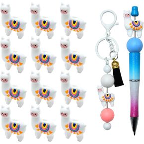 3D Caterpillar Silicone Beads for Keychain Making, 12 PCS Silicone Focal Beads for Pen, Silicone Loose Beads for Bracelet Necklace Lanyard Jewelry and Handmade Crafts Making
