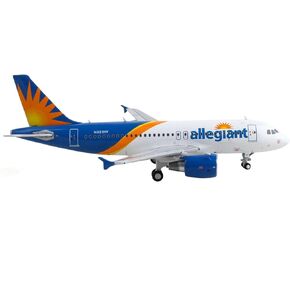 طائرة تجارية من GeminiJets Airbus A319 Allegiant Air أبيض وأزرق مع رسومات 1/400 نموذج طائرة مصبوبة in Kuwait