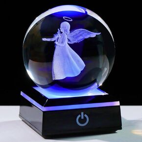 Qianwei 3D Crystal Guardian Angel Figurines Gifts for Women - Angel Statue Stuff Paperweight Sympathy Gifts Birthday Christian Gifts for Best Friend Keepsake&Paperweight