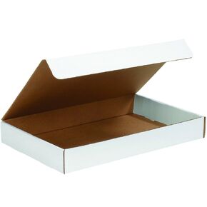 Aviditi White Literature Mailing Boxes, 19" x 12" x 2 1/2", Pack of 50, Crush-Proof, For Shipping, Mailing and Storing