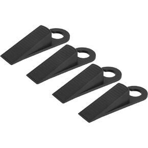 uxcell 4 Pcs Door Stoppers for Bottom of Door, 28mm/1.10 Inch Door Stops, Rubber Door Stopper Wedge Anti Slip, Window Stopper Door Stackable, Chocolate Brown