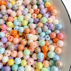 DAHI Colorful Matte Beads 1780pcs Round Acrylic Beads 6mm Assorted Plastic Beads with Hole Loose Beads Bulk for Bracelets Necklace Jewelry Making DIY Crafts