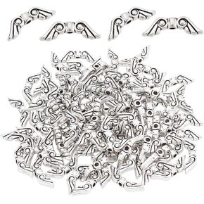PH PandaHall 100pcs Angel Wing Charms Tibetan Style Wing Spacer Beads Tibetan Style Easter Angel Wing Charms for DIY Handmade Earring Necklace Jewelry Making WeddingDecor, Antique Silver