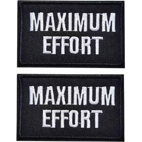Funny Letter Maximum Effort Iron On/Sew on Patch, Hook and Loop Embroidered Patches Badge DIY Craft Accessories for Clothes Jacket Jeans Dress Backpacks