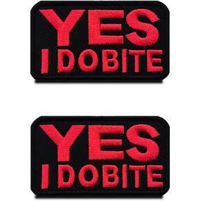 Zcketo 2 Pack Funny Yes I Do Bite Tactical Military Hook and Loop Applique Emblem Embroidered Dog Patch for Small Medium and Large Dog ESA Animals
