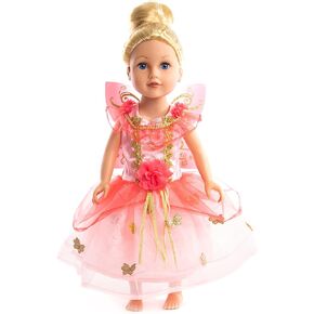 Little Adventures Butterfly Fairy Girl Doll Dress with Wings - Doll Not Included - Machine Washable Child Pretend Play and Party Doll Clothes with No Glitter