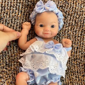 OtardDolls 11 Inch Silicone Baby Doll Full Body Soft Silicone Reborn Baby Mini Real Life Reborn Baby Dolls Handmade Real Babies Reborn Baby Dolls Set