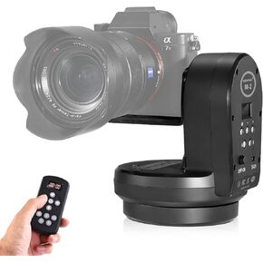 Soonpho M4 Motorized Rotating Panoramic Tripod Head, Remote Control Pan Tilt Head with Remote Control and Mobile Phone Clip for DSLR Cameras, Camcorders, Smartphones, Tripod