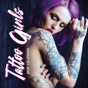 Red Robin 2025 Tattoo Girls Monthly Wall Calendar | 12" x 24" Open | Premium Thick & Sturdy Paper | Hangable 12 Month Calendar | Plastic Free | 4 Month Transition Page for 2024