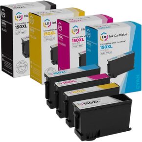 LD Products Compatible Ink Cartridge Replacement for Lexmark 150XL High Yield (Black, Cyan, Magenta, Yellow, 4-Pack) for use in Pro715, Pro915, S315, S415 & S515