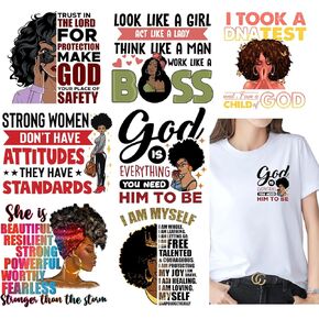 14Pcs Black Women Letters Iron On Decals Thermal Transfer Stickers for Clothing Heat Press Decoration Appliqued