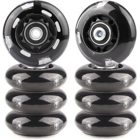 Inline Skate Wheels Light Up 85A Indoor Outdoor Replacement Wheels with ABEC-7 Bearings for Kids & Adult Youth Inline Skates, Pack of 8 (Pink, 80mm)