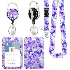 Cute Dog ID Badge Holder with Lanyard and Retractable Badge Reel Clip,Keychain Name Badge Clip for Teacher Women Student Nurse in Kuwait