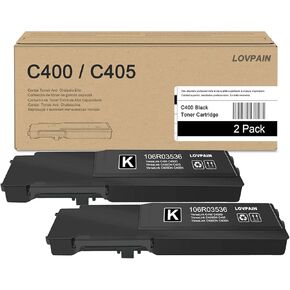 VersaLink C400/C405 Black Extra High Capacity Toner Cartridge 2 Pack (10,800 Page/Pack) - Lvan Compatible 106R03536 Toner Cartridge Replacement for Xerox VersaLink C400 C405 Printer