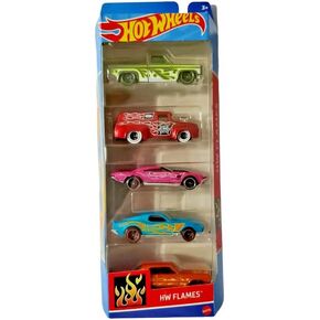 Hot Wheels HW Flames 5-Pack: 56 Ford F-100, 83 Chevy Silverado, 64 Impala, BLVD Bruiser, Muscle Speeder