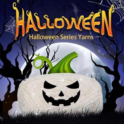 Halloween Yarn,Glow in the Dark Yarn for Crochet,Halloween-Specific Glow Yarn,Crafts Yarnfor Halloween Pumpkin Animals Candy Bag Case Halloween Crafts,Best Knitting Gifts for Halloween Decor. (Orange) in Kuwait